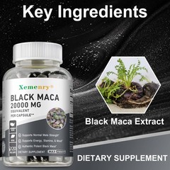 Black Maca Capsules – Testosterone Booster, Support, Energy, Endurance, Desire