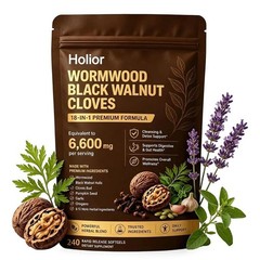 Holior 18-in-1 Black Walnut & Wormwood Herbal Blend for 240 Count (Pack of 1)