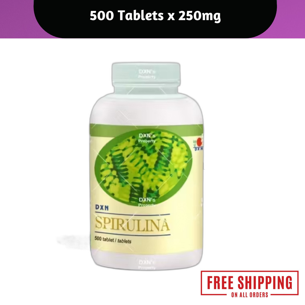 DXN Spirulina 250mg | 500 Tablets | Algae-Based Dietary Supplement