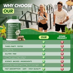 Rhodiola Rosea Supplement – Extract, 60 Count (Pack of 1)