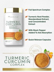 Turmeric Curcumin with Black Pepper 1000mg | 180 Capsules | by Carlyle