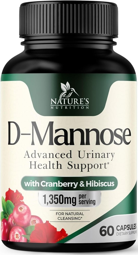 D-Mannose 1350mg with Cranberry Extra Strength Natural Urinary Health Support