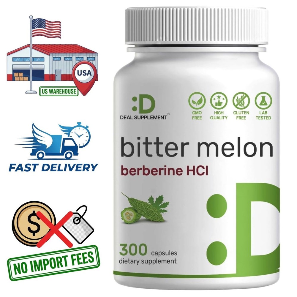 Wild Bitter Melon Fruit 15000mg 15:1 Extract & Berberine HCL 300 Capsules