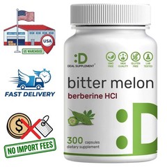 Wild Bitter Melon Fruit 15000mg 15:1 Extract & Berberine HCL 300 Capsules