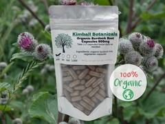 Organic Burdock Root (Arctium) 500mg and 650mg Vegetarian Capsules