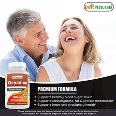 Best Naturals Cinnamon 1000 mg with Chromium 200 mcg 180 Capsules