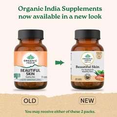 Organic India Beautiful Skin 60 Veg Capsules Ayurvedic Herbal Skin Care 3 Pack
