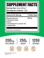 BulkSupplements Rhodiola Extract (3% Salidroside) 250g – 200mg Per Serving