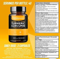 Turmeric Curcumin 95% Highest Potency 4200mg w/ BioPerine (120 caps)