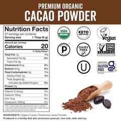 8 oz Pure Organic Cacao Powder – Unsweetened, Perfect for Guilt-Free Indulgence