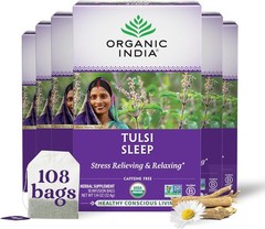 Tulsi Sleep Herbal Tea – Holy Basil, Ashwagandha, Chamomile, Night Time Tea for