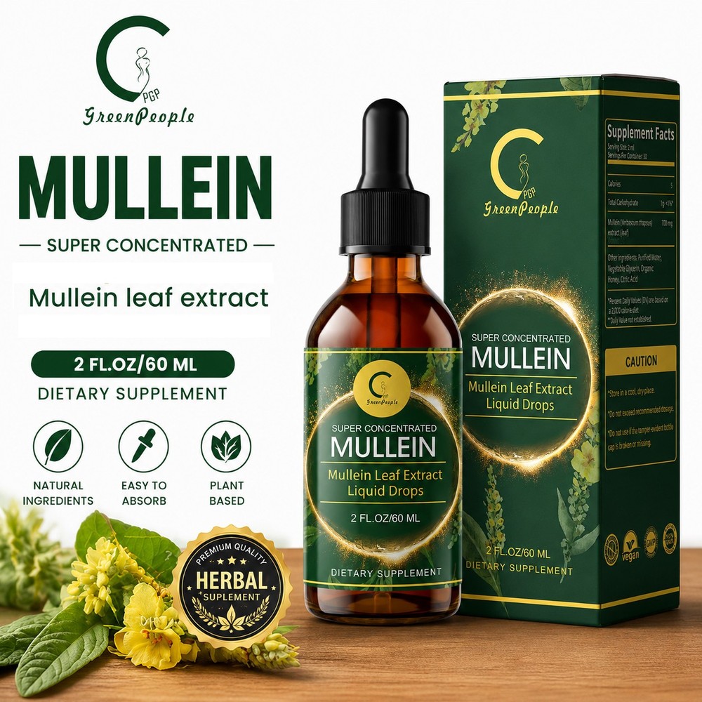 Mullein Drops for Lungs – Mullein Leaf Extract with Chlorophyll for Lung and Res