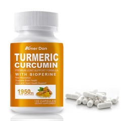 Turmeric Curcumin 1950mg 95% Extract with Black Pepper Antioxidant Support