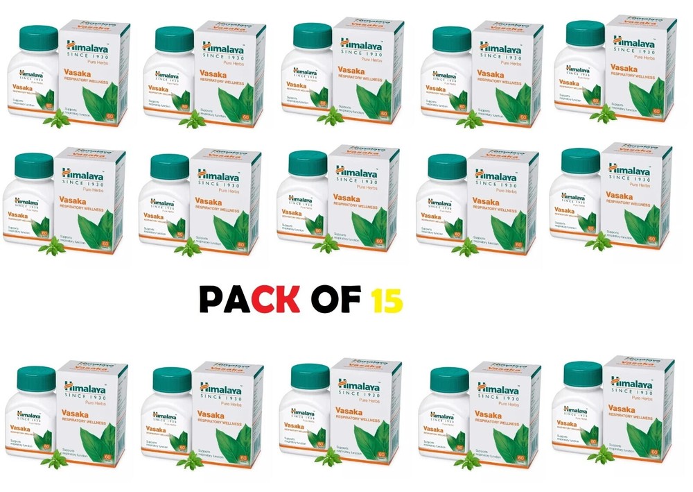 🌿 Himalaya Vasaka – 60 Tablets Each | Pack of 15 | Expiry 10-2027 |