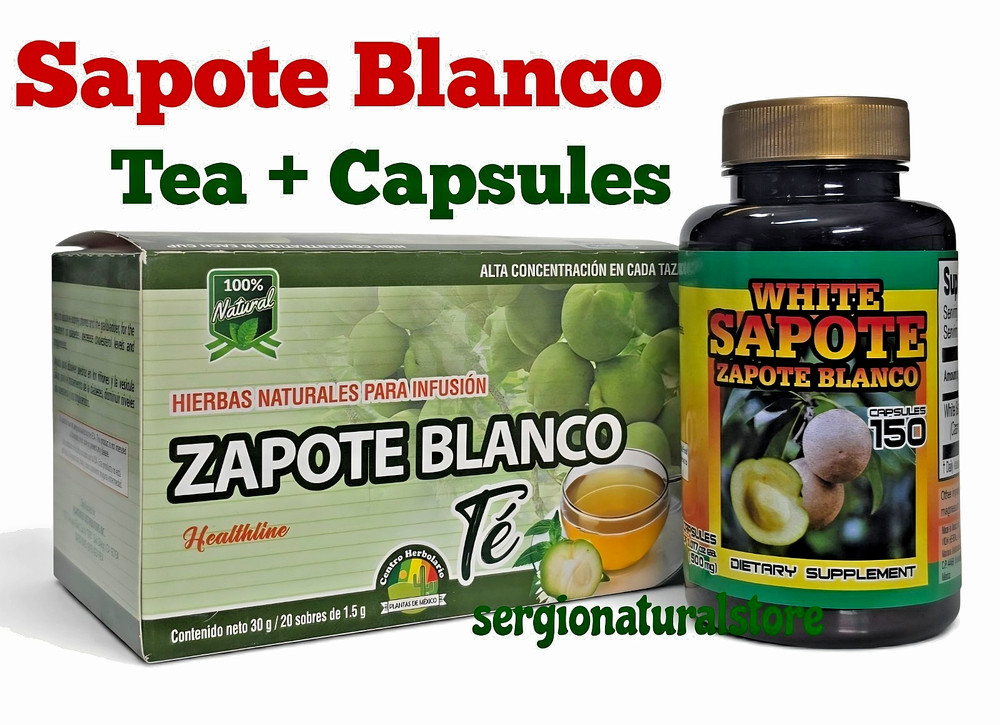 Te Zapote blanco 20 Tea bags White Sapote + Zapote Blanco 150 Capsules Free Ship