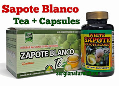 Te Zapote blanco 20 Tea bags White Sapote + Zapote Blanco 150 Capsules Free Ship