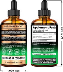Mullein Drops for Lungs – USDA Organic Liquid – Mullein Leaf Extract Supplement