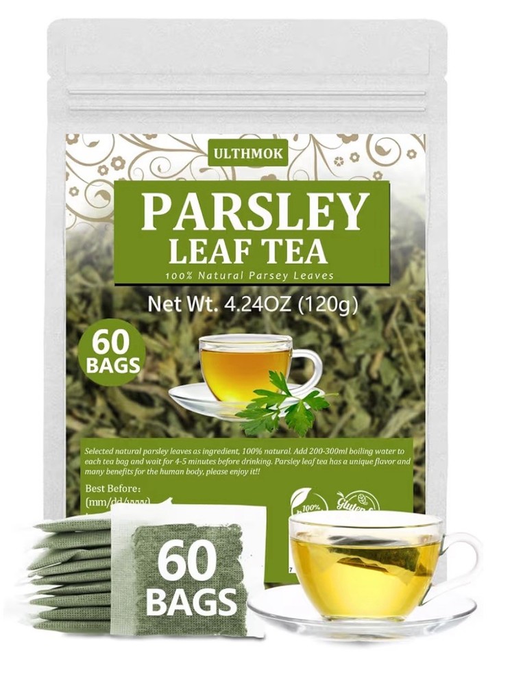 ULTHMOK Parsley 60 Tea Bags Made with 100% Natural Parsley Leaves Caffeine Free