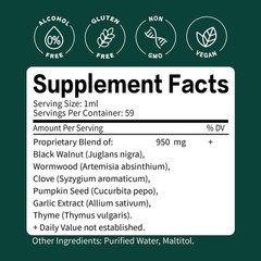 ORGANIHERBENCE Black Walnut & Wormwood Extract Liquid 2 Fl Oz (Pack of 1)