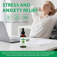 Lemon Balm Tincture – Organic Lemon Balm Drops for Relaxation 590Mg – 2FL OZ, 12