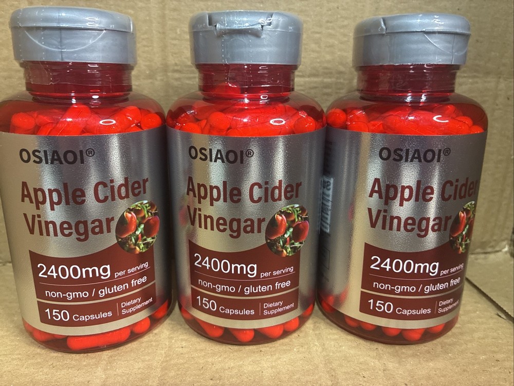 3X Apple Cider Vinegar 2400mg 150 Caps Non-GMO/Gluten Free