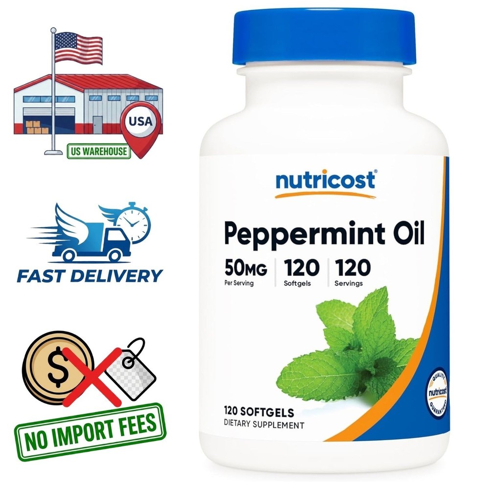 Aceite de Menta Piperita 50mg | 120 Cápsulas Blandas | 120 Porciones