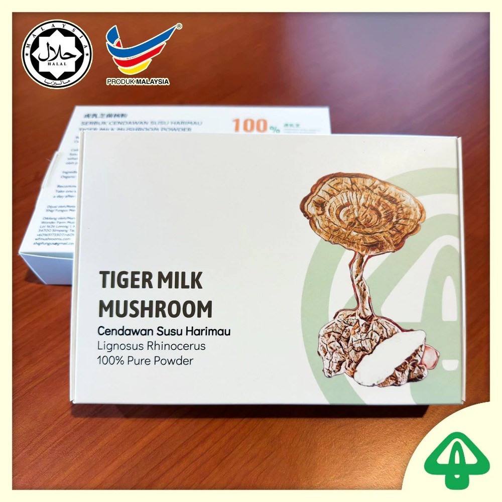 Tiger Milk Mushroom Lignosus Rhinocerus Powder Pure Organic 15/30x2000mg Halal