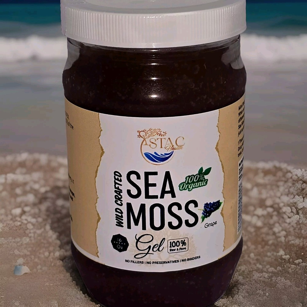Grape Flavored Sea Moss Gel Raw 100% Wildcrafted Sea Moss 16oz.