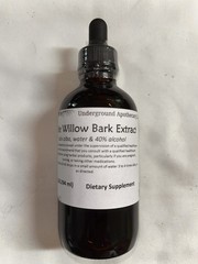 White Willow Bark Extract 4 oz. Dropper Bottle – Underground Apothecary LLC