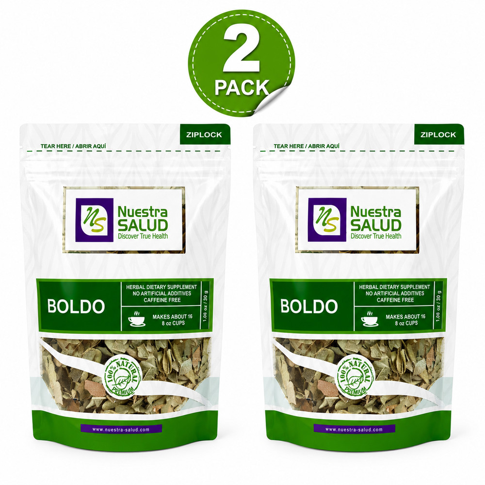 2 Pack Boldo 100% Natural Herbal Tea Nuestra Salud / 60 g Total