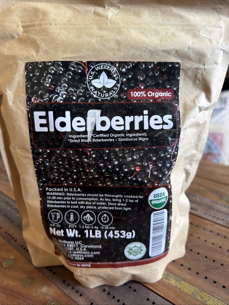 U.S. Wellness Naturals Elderberries – 1lb (Real Wild 16 Ounce (Pack of 1) G7