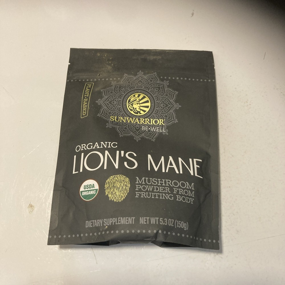 Sunwarrior Lions Mane Supplement Organic Mushroom Powder Lion’s Mane, 5.3 oz
