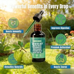 2-bottle Soursop Pure Liquid Drops.10-in-1 Herbal Blend to Support Immune
