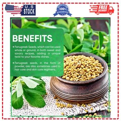 Jiva Organics Organic Whole Fenugreek Seeds 1 lb Methi Seed for Cooking Sprou…