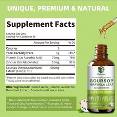 Soursop Graviola Leaf Extract – Immunity, Gut Health & Energy Support – Vegan, 2