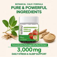 Nature’s Key Ashwagandha Gummies, 3000mg High Potency Ashwagandha Root Extract
