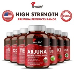 Organic Arjuna Bark Terminalia Powder Heart Health Support 1500mg 120 Capsules