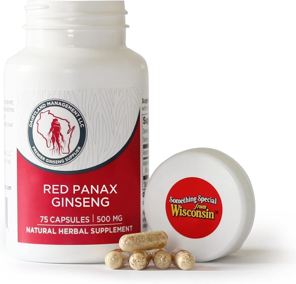 100% Authentic Korean Red Panax Ginseng 500mg Capsules – 75 Count – No Fillers,