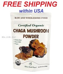 Cherie Sweet Heart 3.5oz Chaga Mushroom Powder, Organic Tea Supplement
