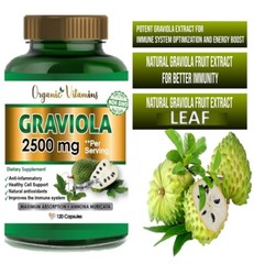 Soursop graviola Extract 2500 mg 120 Capsules | Non-GMO, Gluten Free Anamu