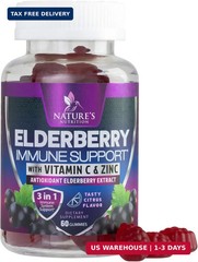 Elderberry Immune Support Gummies – 3X Strength Sambucus Elderberry Gummy with V