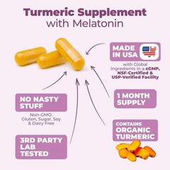 Turmeric Supplement – Curcumin with Black 60 Count (Pack of 1)