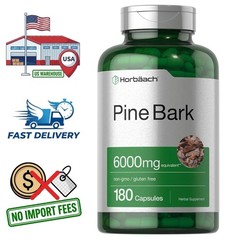 Pine Bark 6000mg 15:1 Extract 180 Capsules Powder, 75% Proanthocyanidins