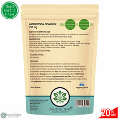 Indigestion Complex Caps 750mg-12Herbs Blends-Acidity & Reflux Relief-100%Vegan