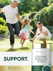 Organic Spirulina Tablets 3500mg | 500 Count | Vegetarian, Non-GMO | by Carlyle