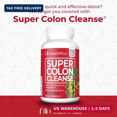 Health Plus Super Colon Cleanse 15 Day Supply of Gentle Gut Cleanse Detox, Psyll