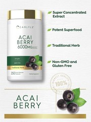 Acai Berry Capsules | 6000mg | 250 count | Non-GMO & Gluten Free | by Carlyle