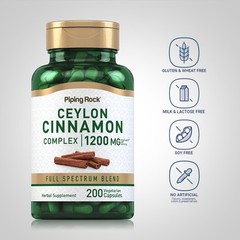 Ceylon Cinnamon Complex 1200 mg (per serving), 200 Vegetarian Capsules