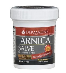 Dermaline Arnica Salve 2.5 oz for Minor Aches & Pain Relief Black Ointment