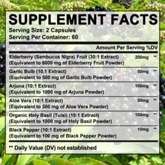 Elderberry Capsules 10:1 Extract Immune System Support Sambucus Nigra Extract